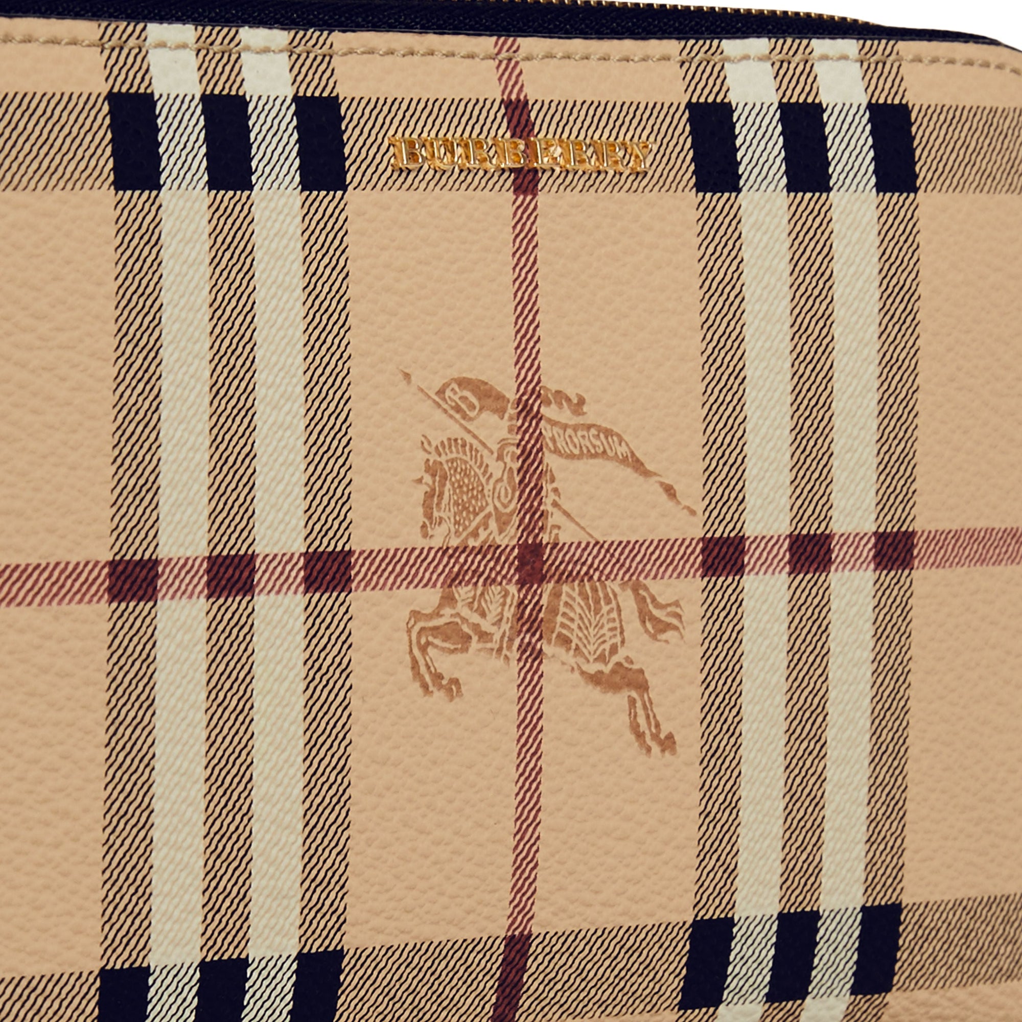 BLACK Portefeuille zippé en cuir à motif Haymarket check