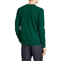 DARK TEAL Pull en laine mérinos à détails check