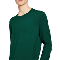 DARK TEAL Pull en laine mérinos à détails check