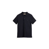 DARK NAVY Polo en piqué de coton avec détails tartan
