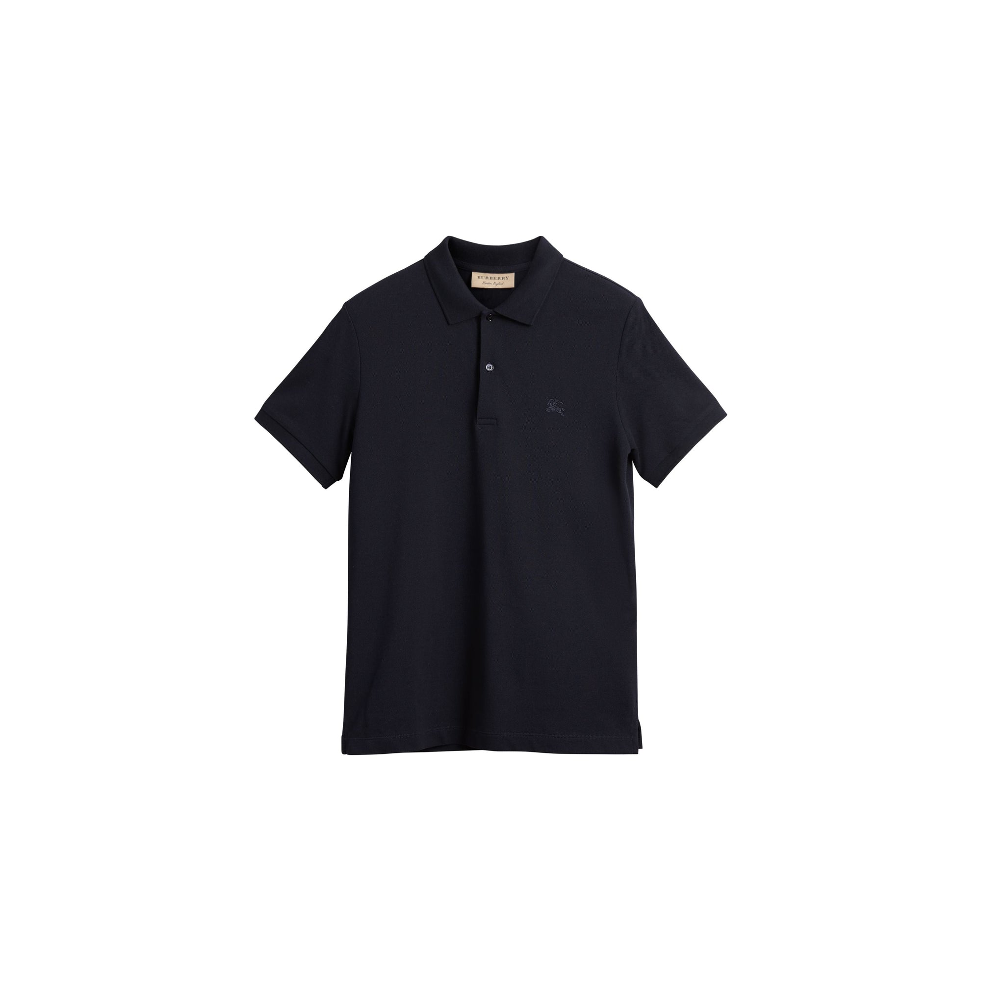 DARK NAVY Polo en piqué de coton avec détails tartan