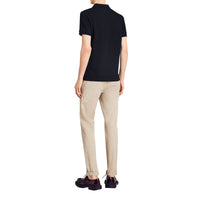 DARK NAVY Polo en piqué de coton avec détails tartan