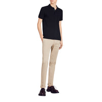 DARK NAVY Polo en piqué de coton avec détails tartan