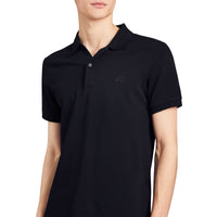 DARK NAVY Polo en piqué de coton avec détails tartan