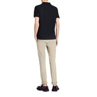 BLACK Polo en piqué de coton avec détails tartan