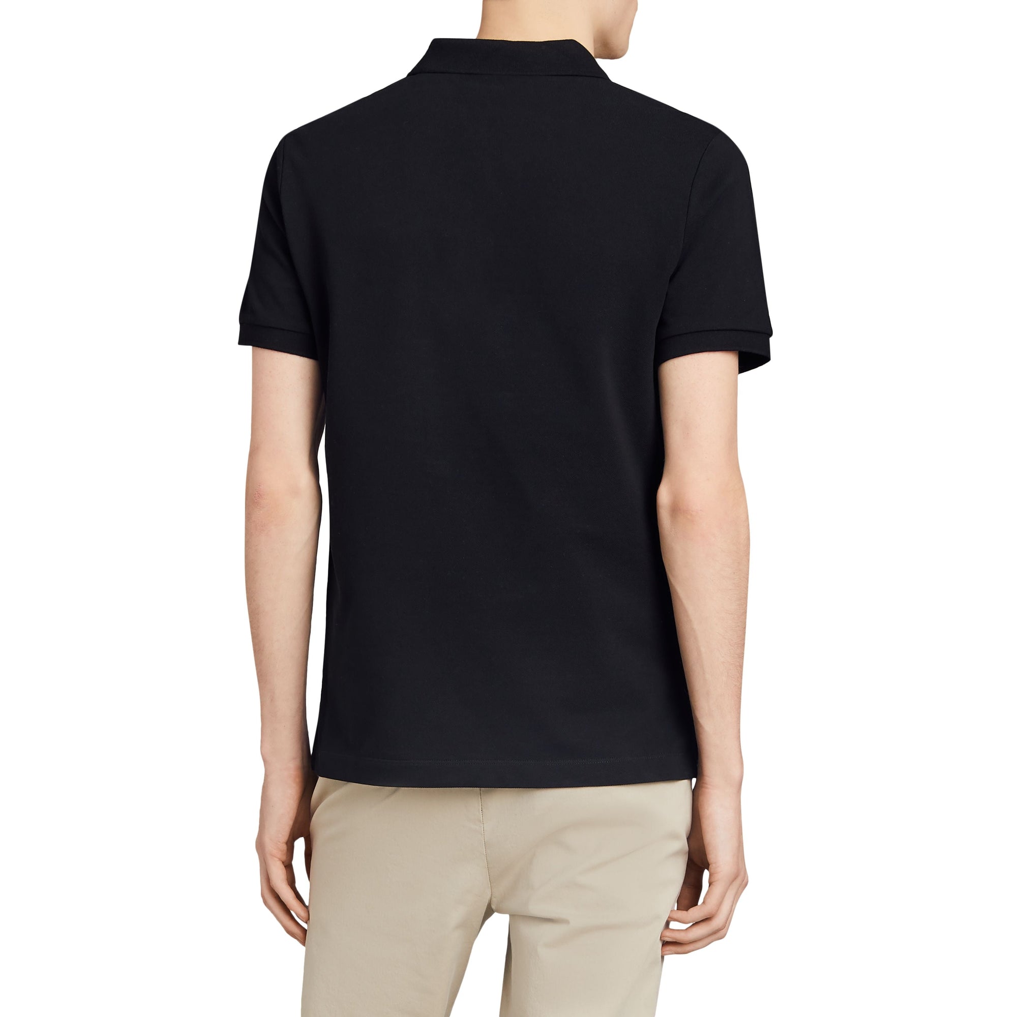 BLACK Polo en piqué de coton avec détails tartan
