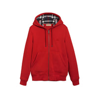 MILITARY RED Haut en jersey à capuche à détails check