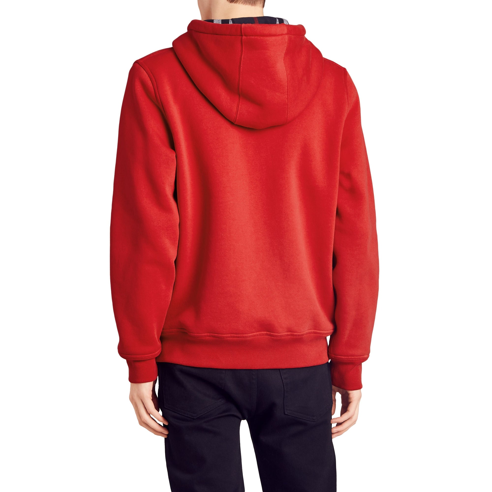 MILITARY RED Haut en jersey à capuche à détails check