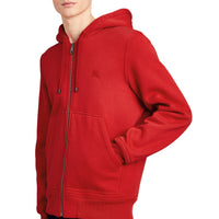 MILITARY RED Haut en jersey à capuche à détails check