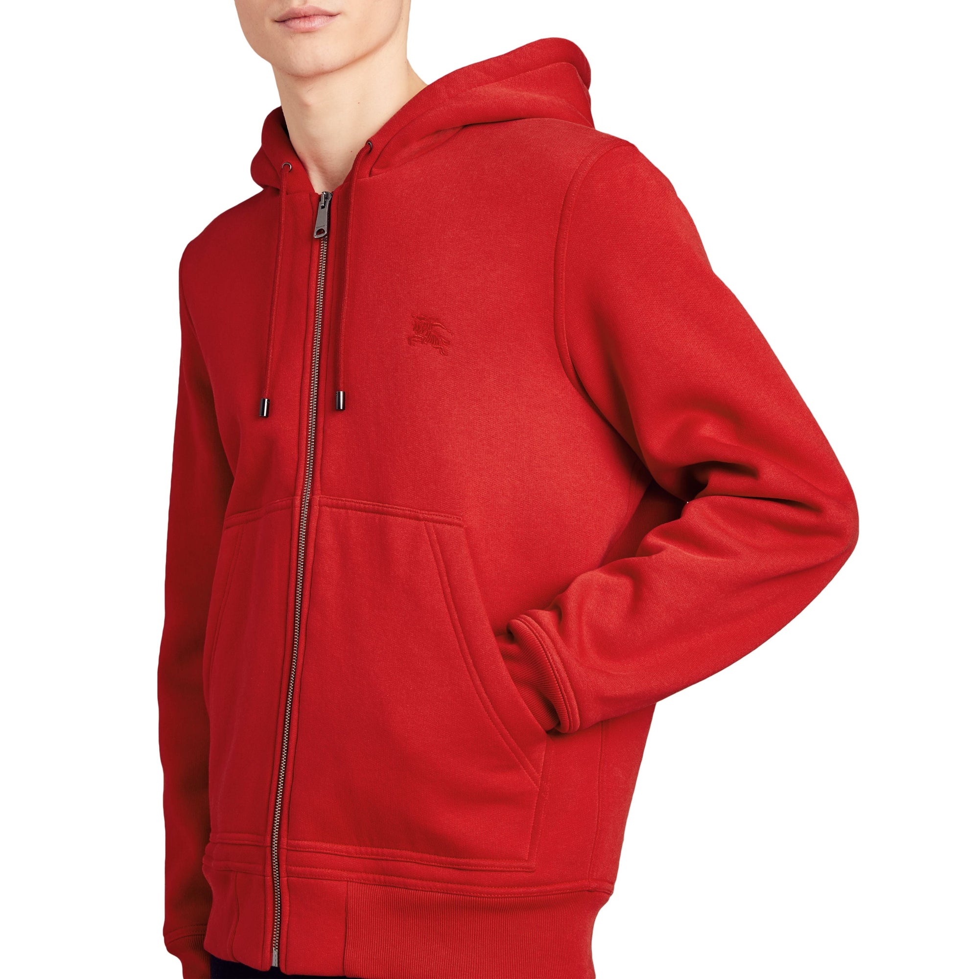 MILITARY RED Haut en jersey à capuche à détails check