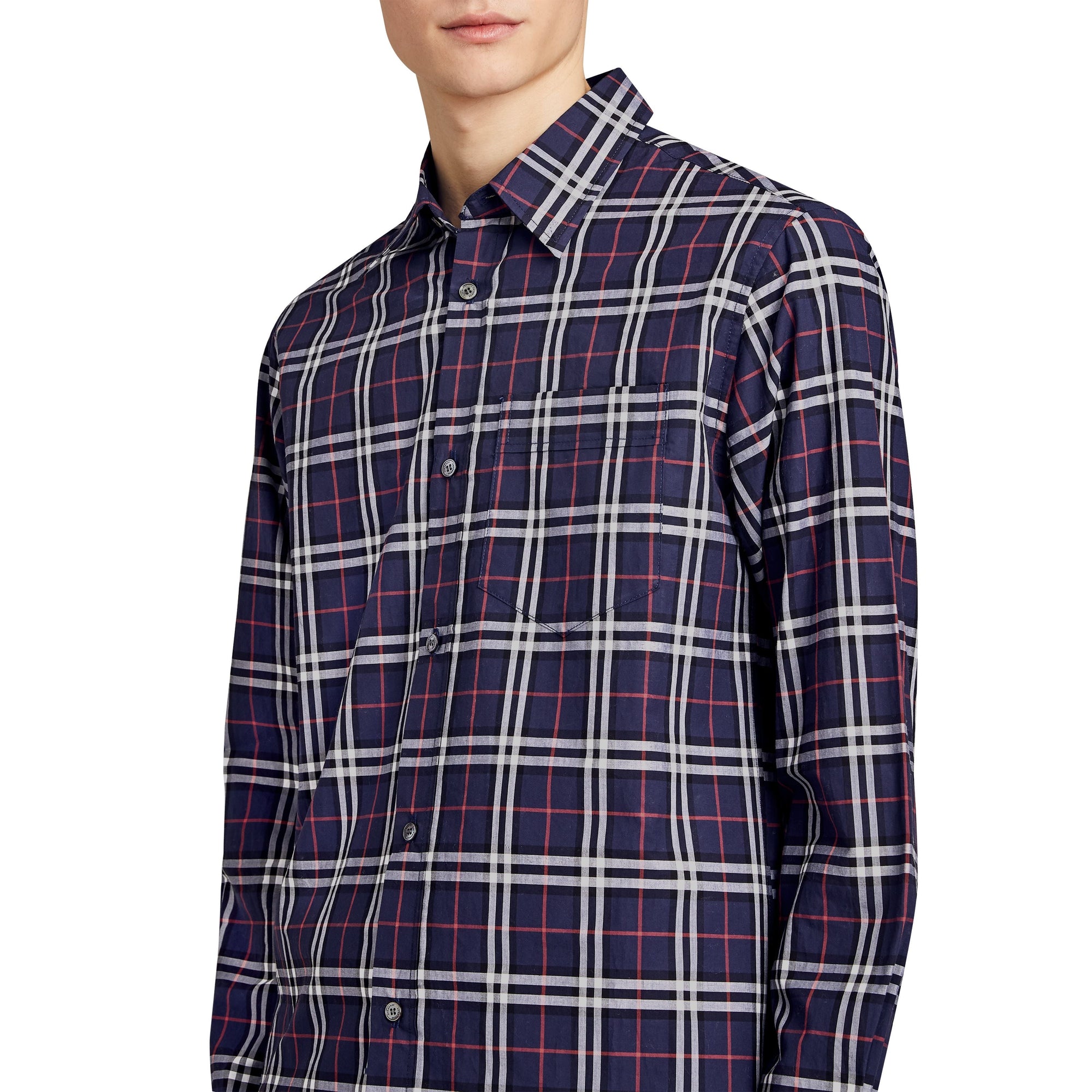 NAVY Chemise en coton à motif check