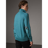 GREY BLUE Pull en cachemire et coton à col zippé
