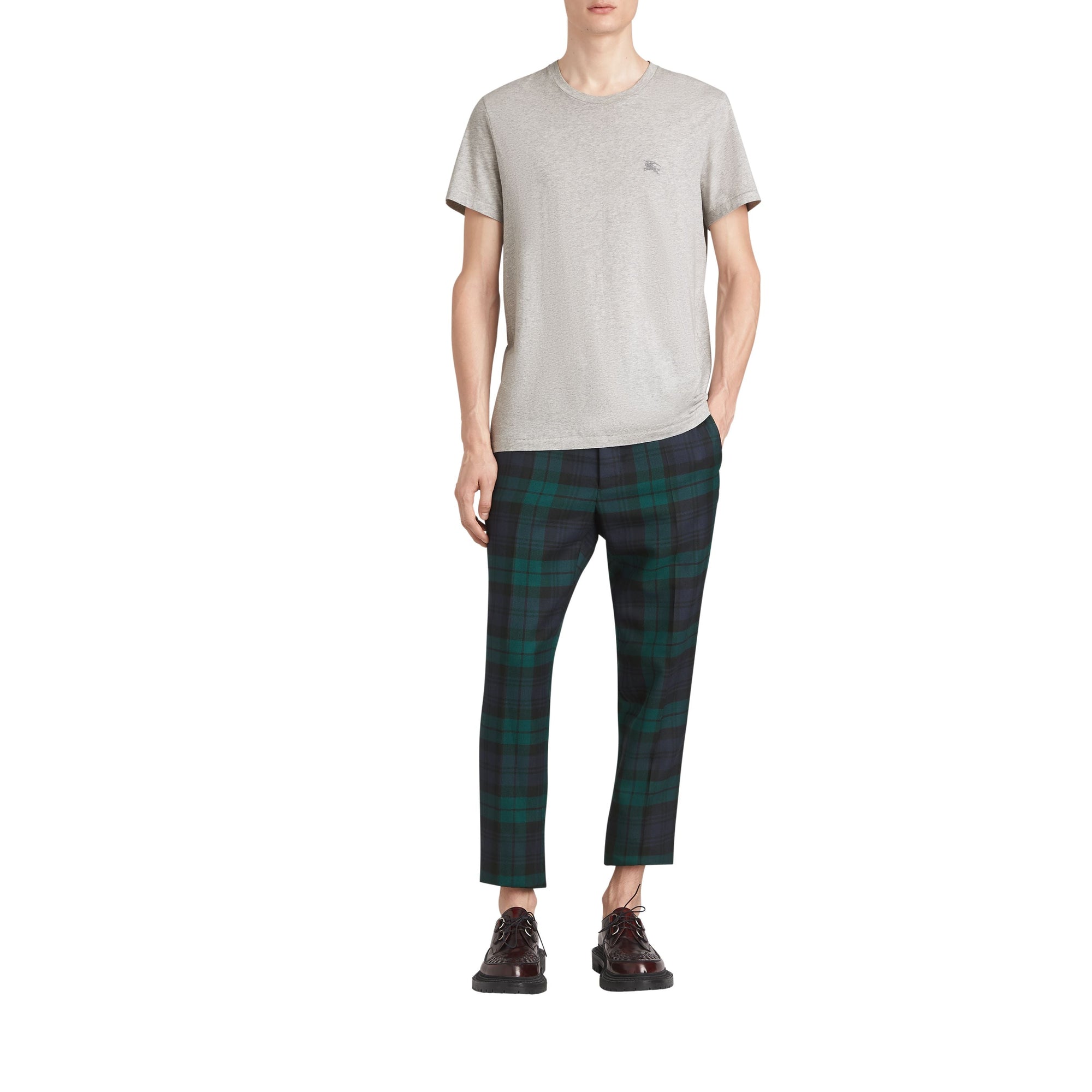 PALE GREY MELANGE T-shirt en jersey de coton