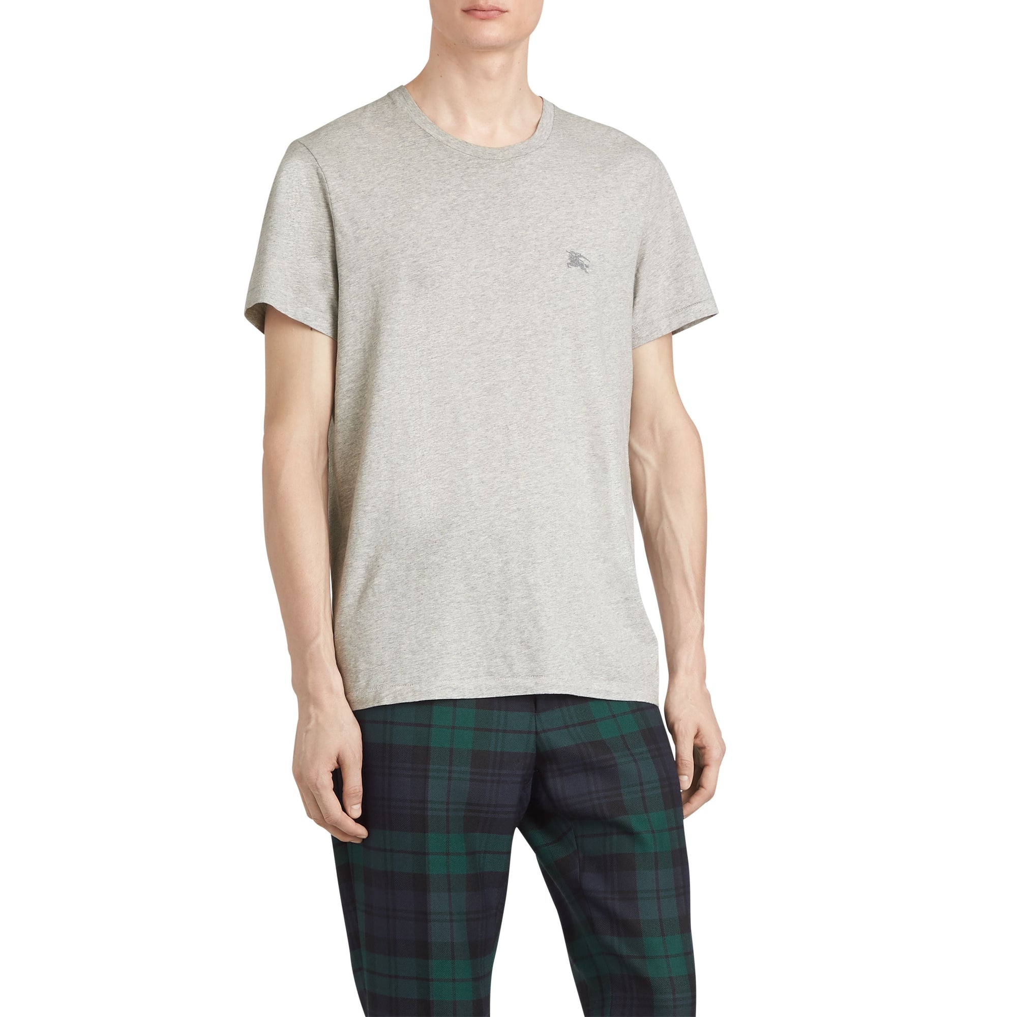 PALE GREY MELANGE T-shirt en jersey de coton