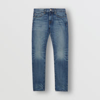 LIGHT INDIGO Jean de coupe slim en denim selvedge japonais délavé