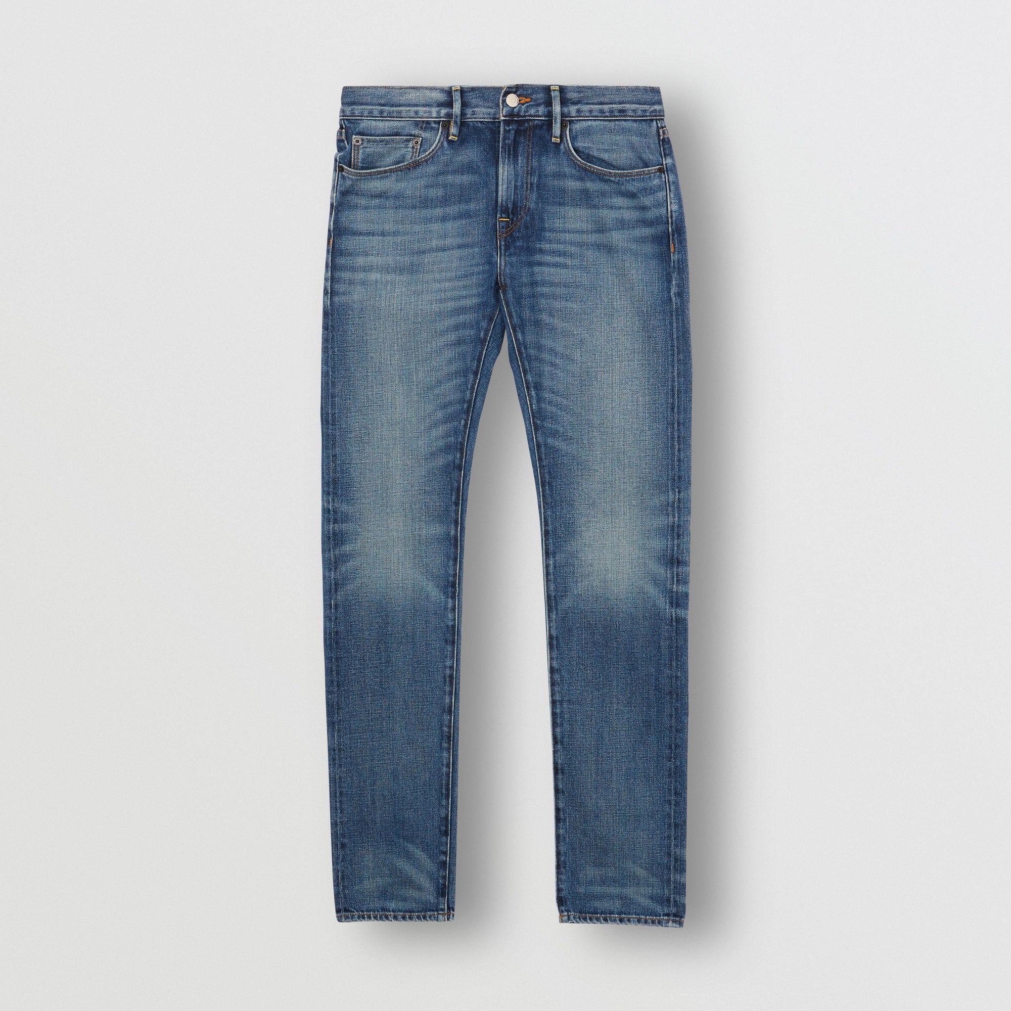 LIGHT INDIGO Jean de coupe slim en denim selvedge japonais délavé