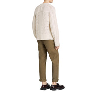 OLIVE GREEN Pantalon chino en sergé de coton
