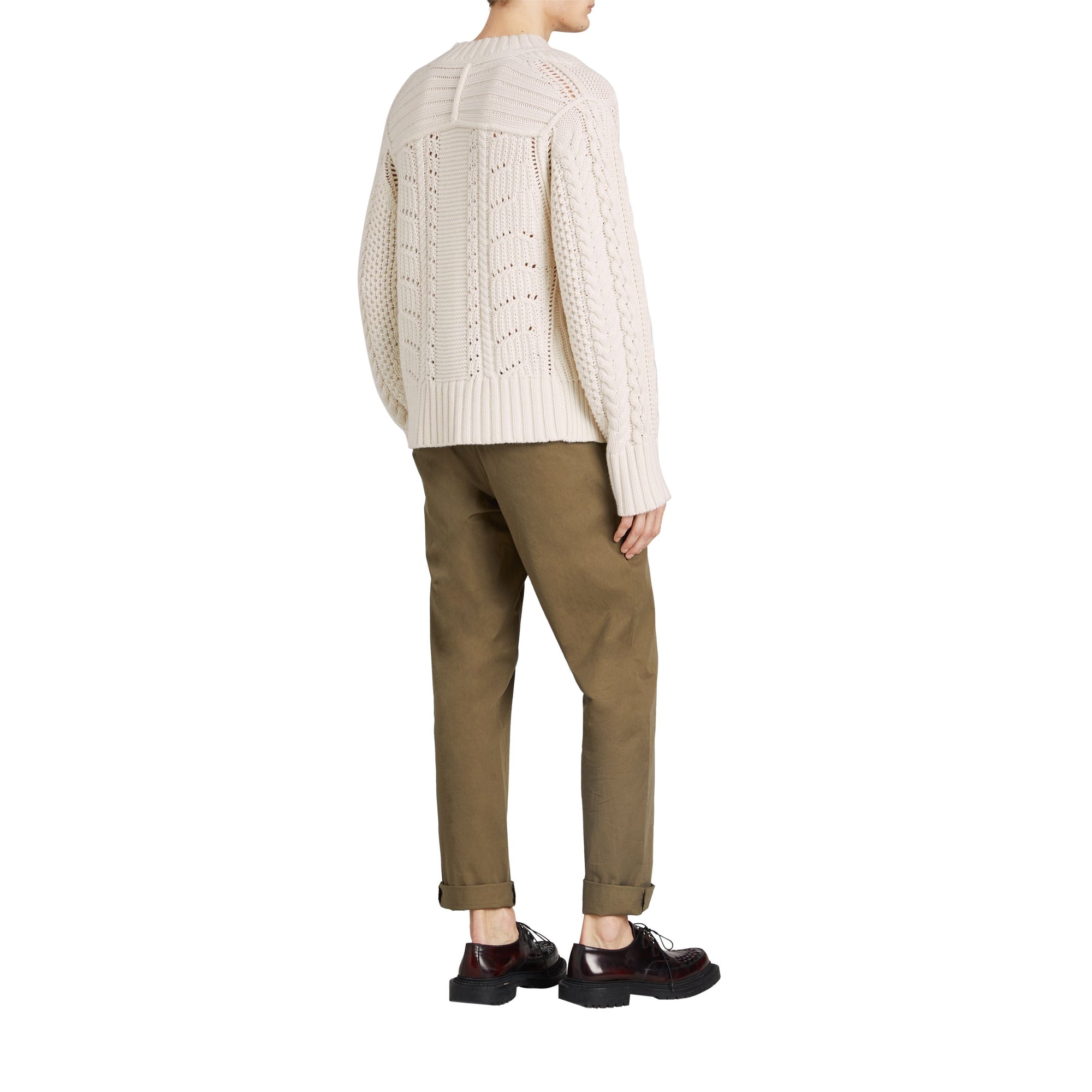 OLIVE GREEN Pantalon chino en sergé de coton
