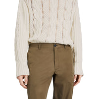 OLIVE GREEN Pantalon chino en sergé de coton