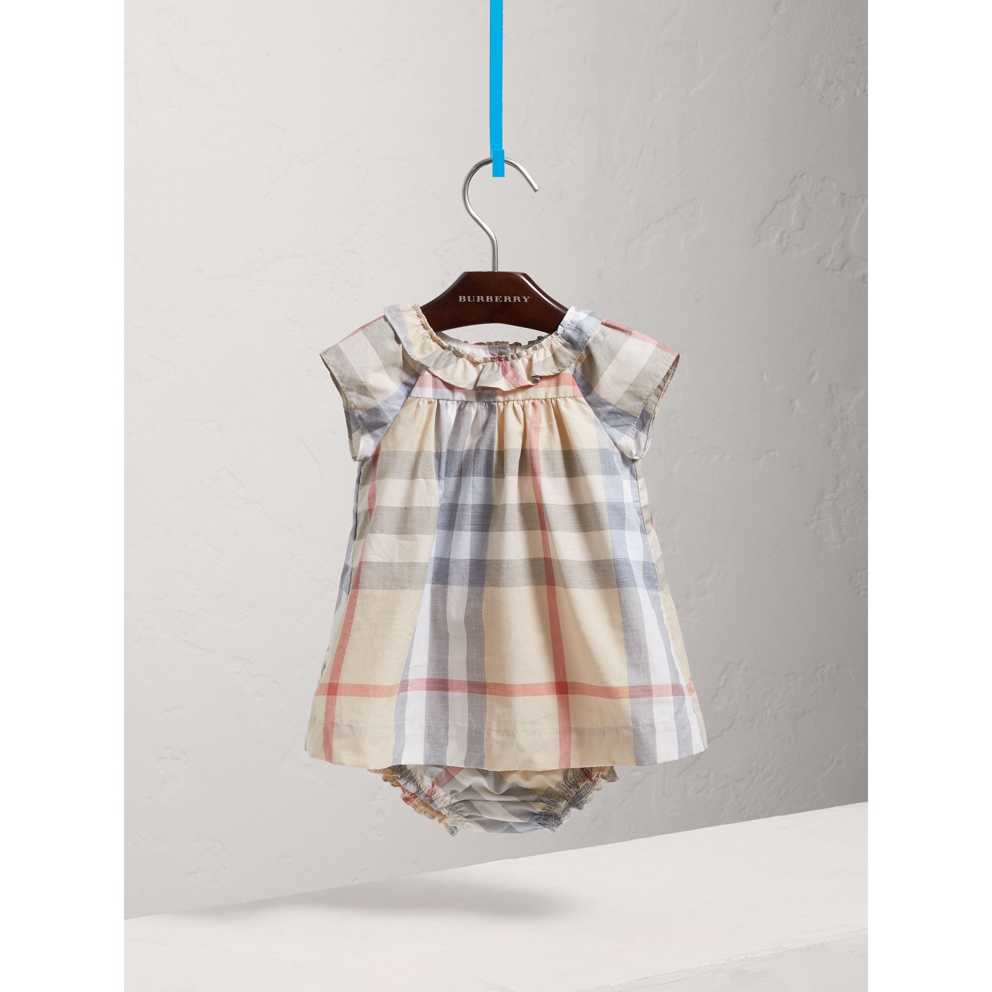PALE STONE Robe et bloomer en popeline de coton à motif check
