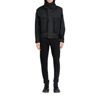 Veste à col entonnoir avec capuche repliable - Noir