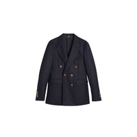NAVY Veste de coupe slim ajustée en laine avec boutons à motif d'oiseau