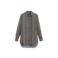 NAVY Chemise en coton à pois et rayures