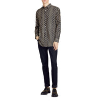 NAVY Chemise en coton à pois et rayures