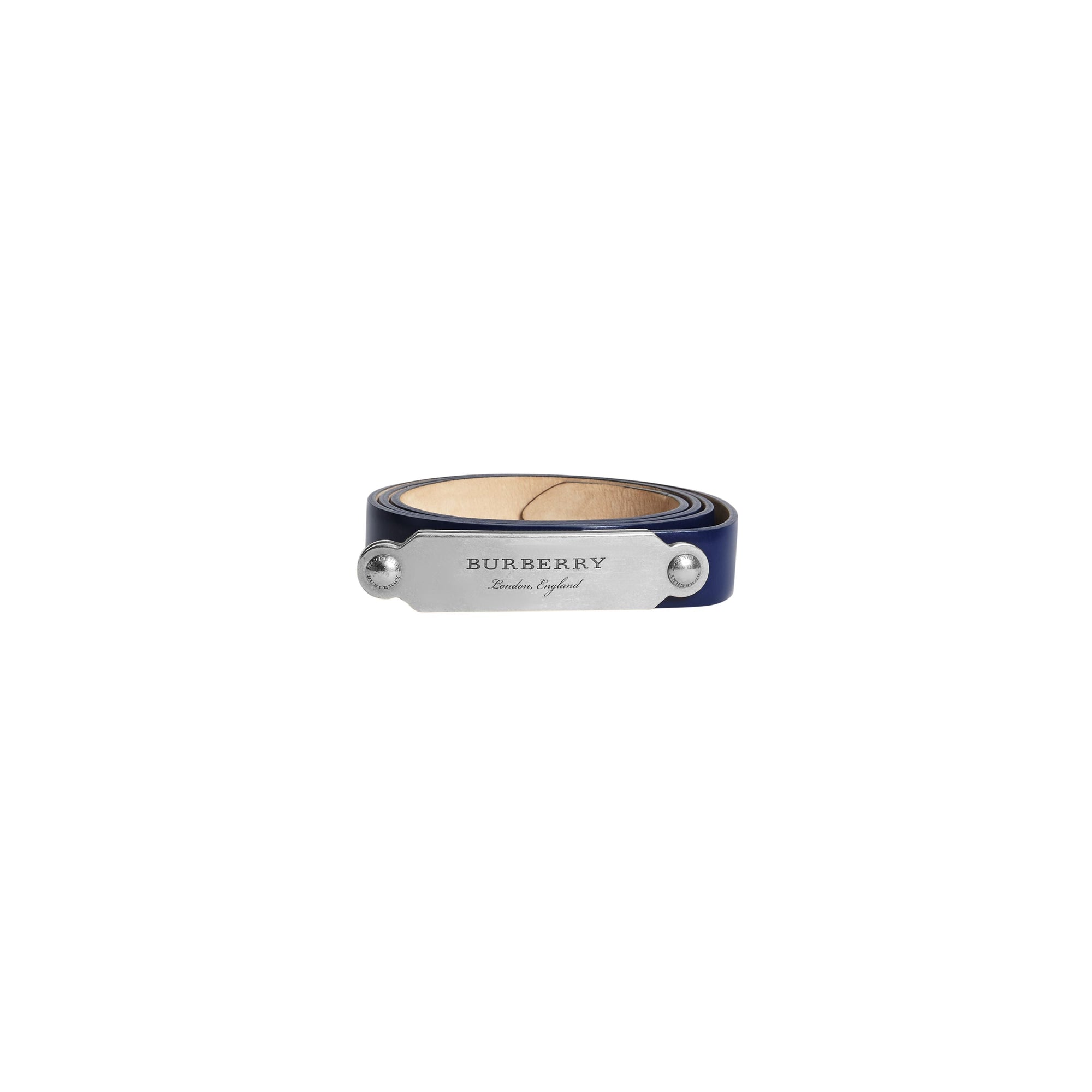 CANVAS BLUE Ceinture en cuir avec boucle plaque