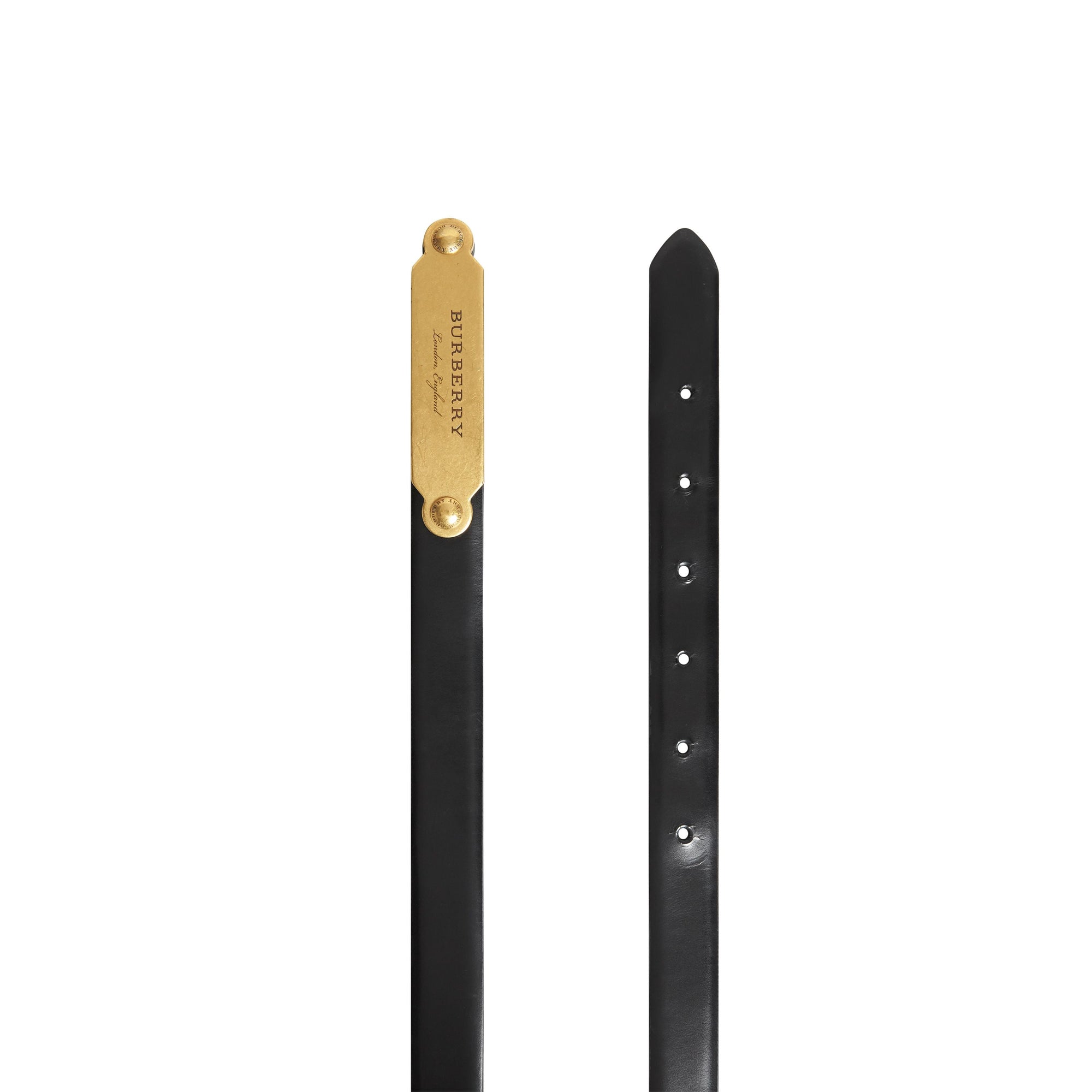 Ceinture en cuir avec boucle plaque - Noir