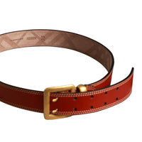 BURNT SIENNA Ceinture en cuir avec surpiqûres