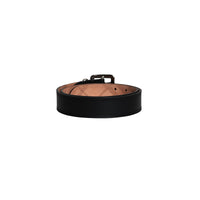 BLACK Ceinture en cuir avec surpiqûres