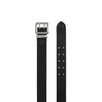 BLACK Ceinture en cuir avec surpiqûres