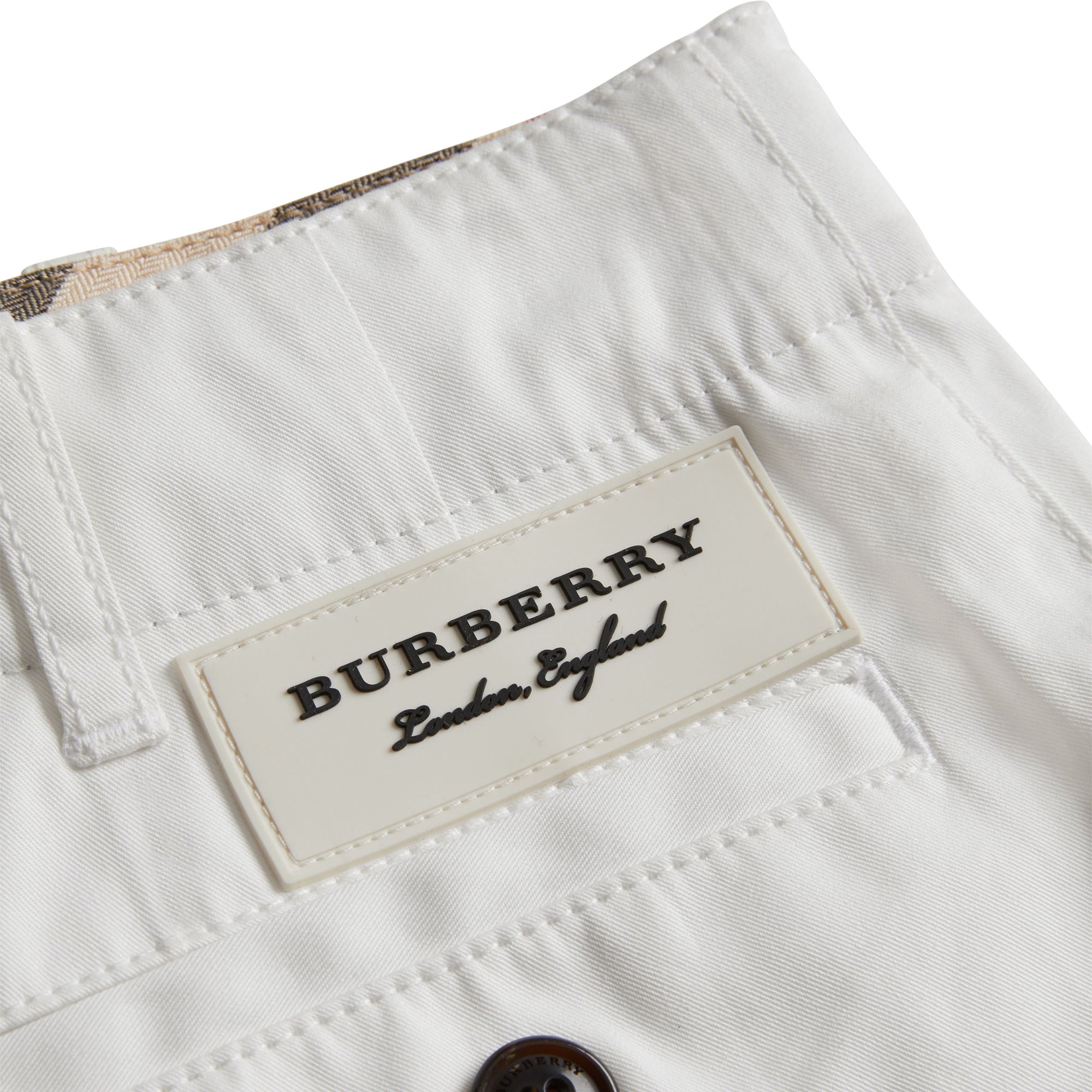 WHITE Short chino en sergé de coton