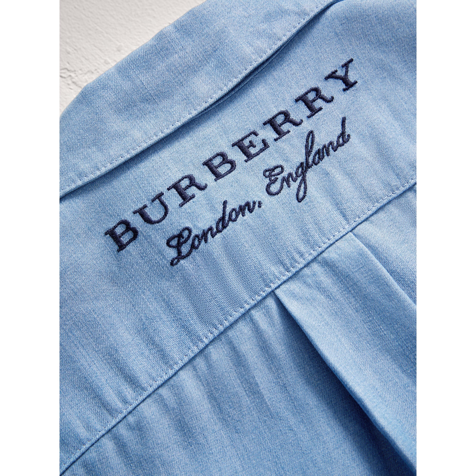 STEEL BLUE Combinaison en chambray à manches courtes