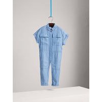 STEEL BLUE Combinaison en chambray à manches courtes