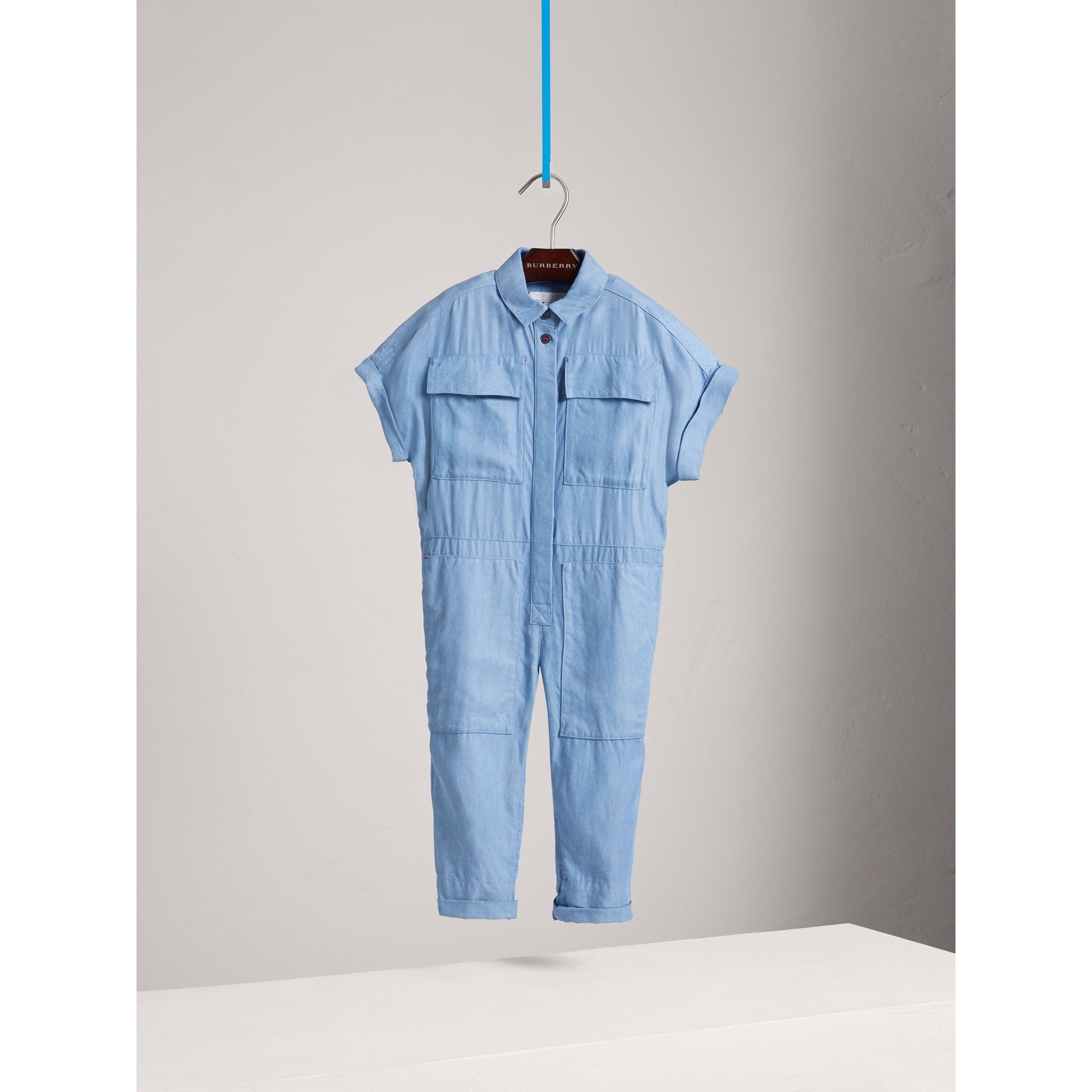 STEEL BLUE Combinaison en chambray à manches courtes