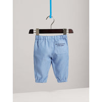 STEEL BLUE Pantalon à taille élastique en chambray
