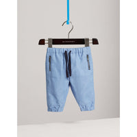 STEEL BLUE Pantalon à taille élastique en chambray