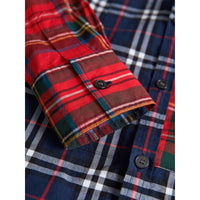 NAVY Chemise en popeline de coton à motif check et tartan