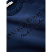 CANVAS BLUE Sweat-shirt en jersey de coton brodé avec base rayée