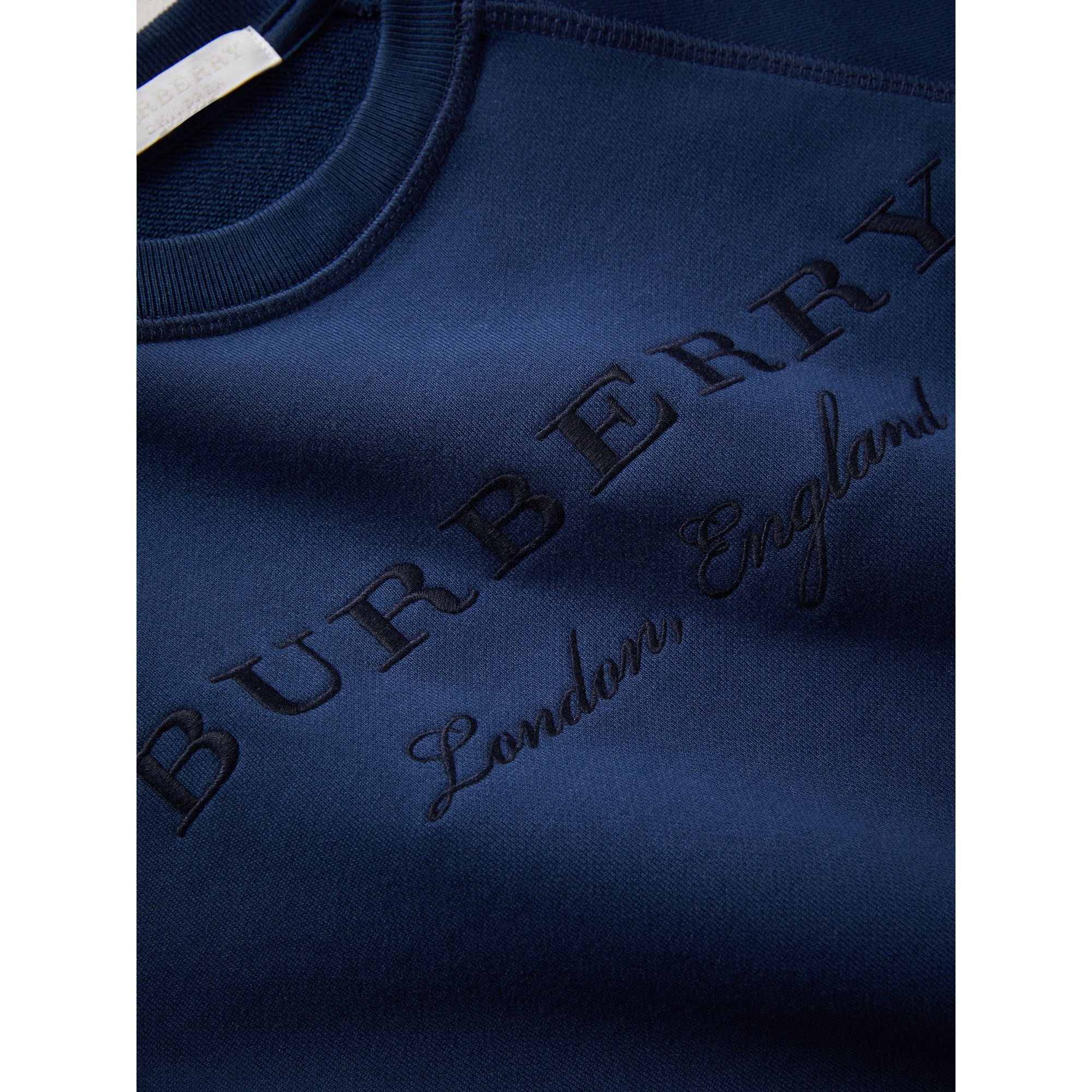 CANVAS BLUE Sweat-shirt en jersey de coton brodé avec base rayée