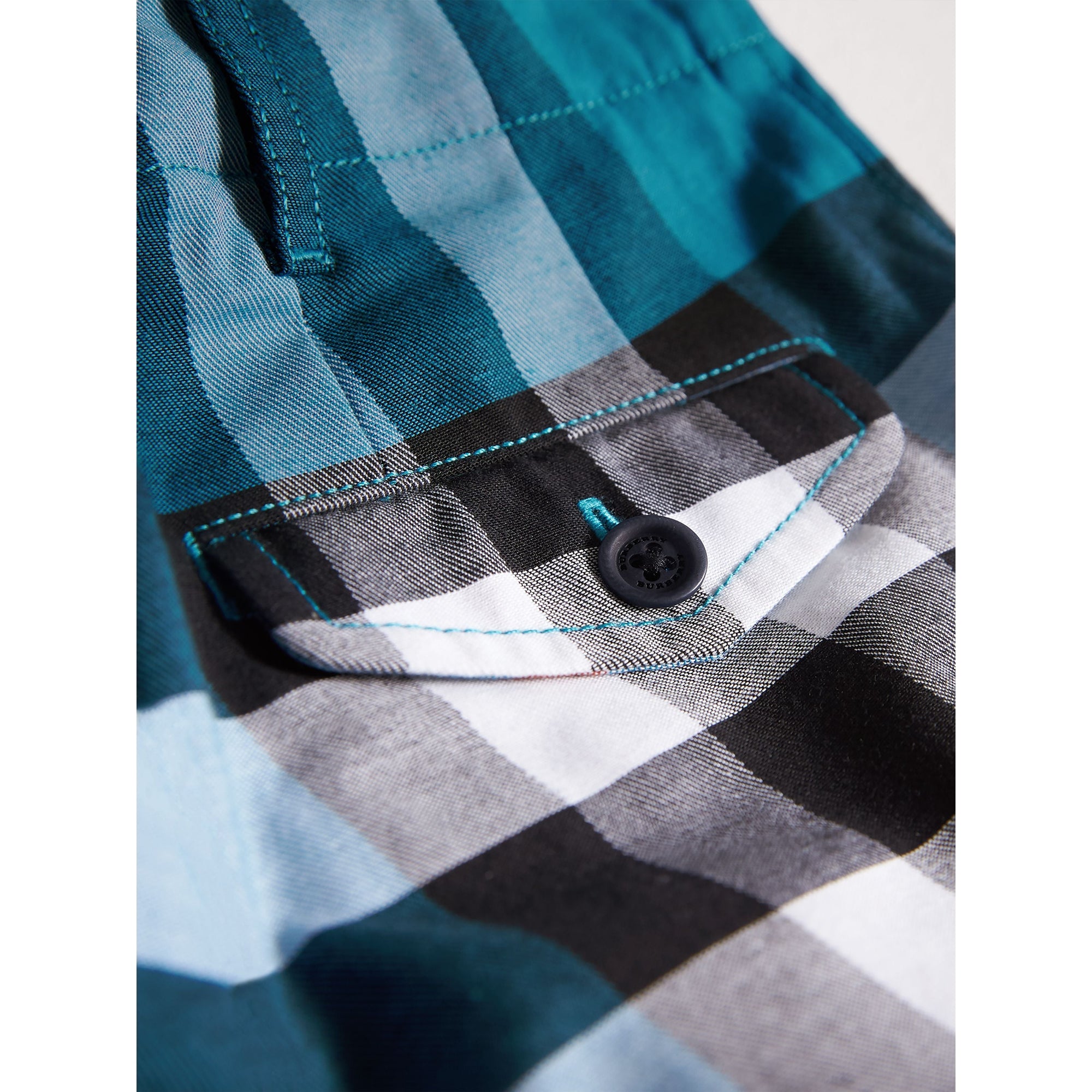 AZURE BLUE Short en coton à motif check