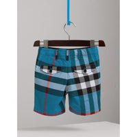 AZURE BLUE Short en coton à motif check
