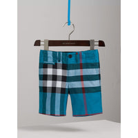 AZURE BLUE Short en coton à motif check