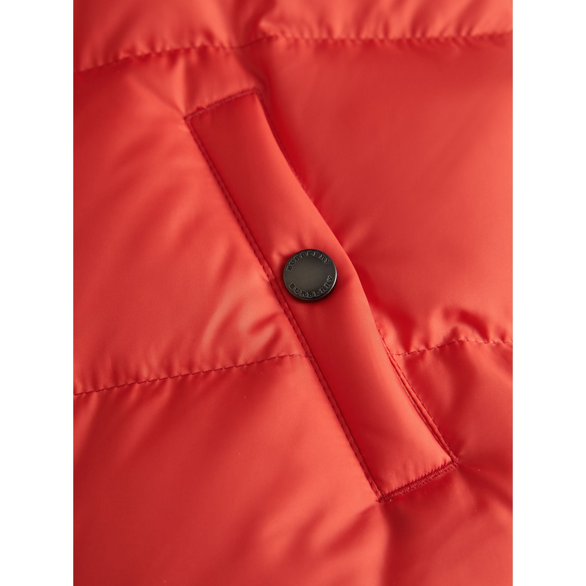 BRIGHT ORANGE RED Veste sans manches rembourrée à capuche