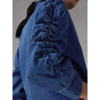 LIGHT INDIGO Robe chemise en coton japonais