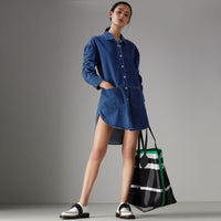 LIGHT INDIGO Robe chemise en coton japonais