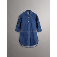 LIGHT INDIGO Robe chemise en coton japonais