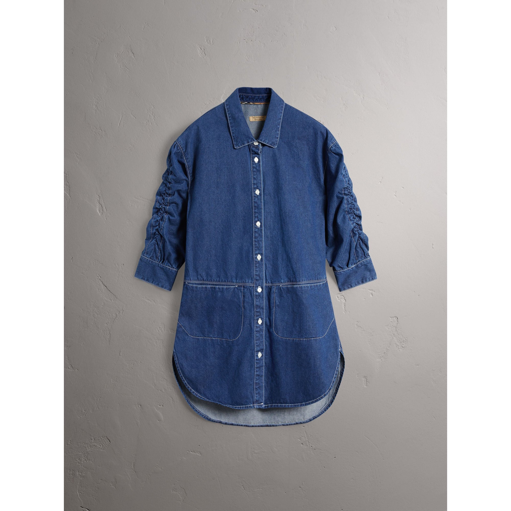 LIGHT INDIGO Robe chemise en coton japonais